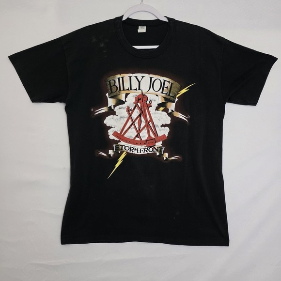 Single Other - VTG SS Billy Joel Concert Tee '90 Stormfront / Only The Good‎ Die Young Mens XL